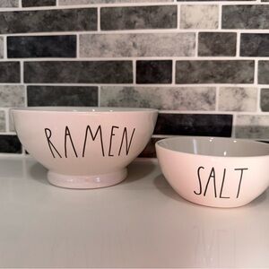 Rae Dunn White Ramen and Salt Bowls